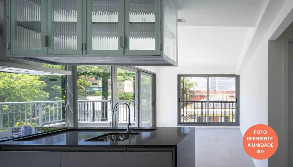 Foto referente a unidade 407 - Living e cozinha